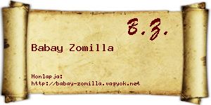 Babay Zomilla névjegykártya